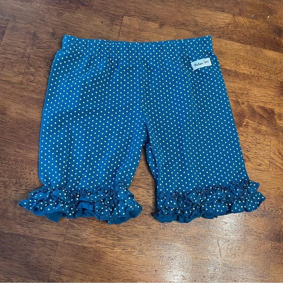 Madison Grace navy polka dot ruffle shorts size 14 - Picture 1 of 5